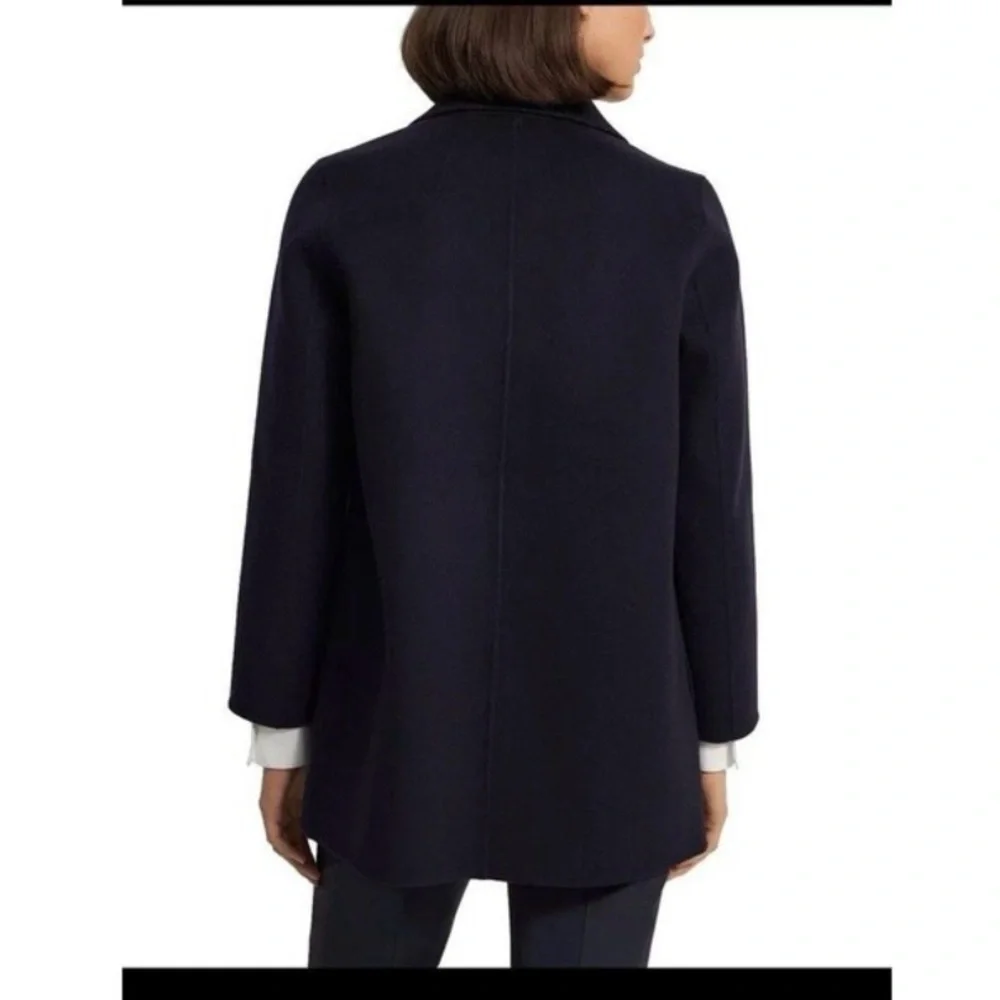 Theory‎ Sileena Nocturne Navy Winsome 2 double face wool coat MEDIUM NWT $595